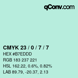 カラーコード: CMYK 23 / 0 / 7 / 7 | qconv.com