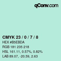 カラーコード: CMYK 23 / 0 / 7 / 8 | qconv.com