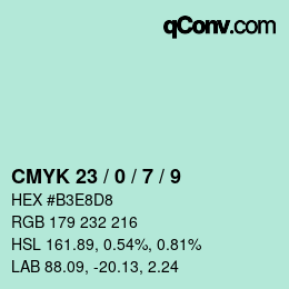 颜色代码: CMYK 23 / 0 / 7 / 9 | qconv.com
