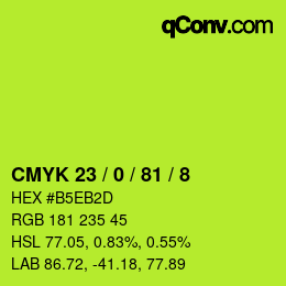 颜色代码: CMYK 23 / 0 / 81 / 8 | qconv.com