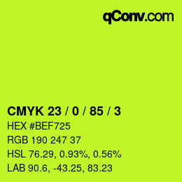 颜色代码: CMYK 23 / 0 / 85 / 3 | qconv.com