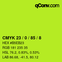 Código de color: CMYK 23 / 0 / 85 / 8 | qconv.com