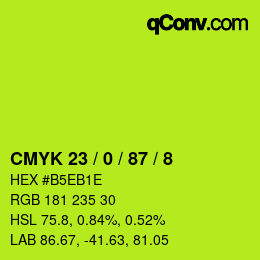 Color code: CMYK 23 / 0 / 87 / 8 | qconv.com