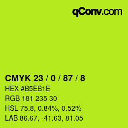 カラーコード: CMYK 23 / 0 / 87 / 8 | qconv.com