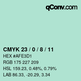 Color code: CMYK 23 / 0 / 8 / 11 | qconv.com