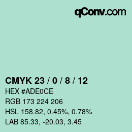 Color code: CMYK 23 / 0 / 8 / 12 | qconv.com