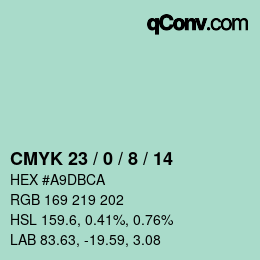 Color code: CMYK 23 / 0 / 8 / 14 | qconv.com