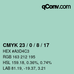 Color code: CMYK 23 / 0 / 8 / 17 | qconv.com