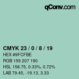 カラーコード: CMYK 23 / 0 / 8 / 19 | qconv.com