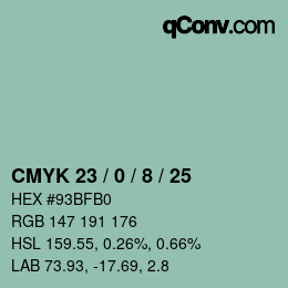 Color code: CMYK 23 / 0 / 8 / 25 | qconv.com