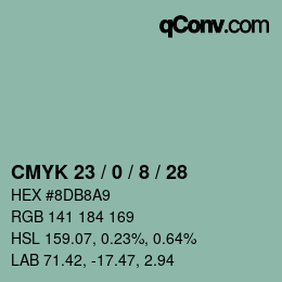 Color code: CMYK 23 / 0 / 8 / 28 | qconv.com