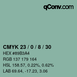 颜色代码: CMYK 23 / 0 / 8 / 30 | qconv.com