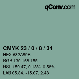 カラーコード: CMYK 23 / 0 / 8 / 34 | qconv.com