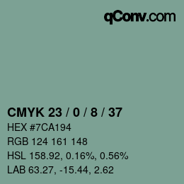 カラーコード: CMYK 23 / 0 / 8 / 37 | qconv.com
