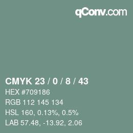 Color code: CMYK 23 / 0 / 8 / 43 | qconv.com