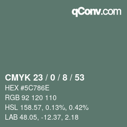 Color code: CMYK 23 / 0 / 8 / 53 | qconv.com