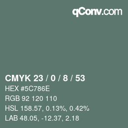 Color code: CMYK 23 / 0 / 8 / 53 | qconv.com