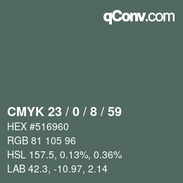 Color code: CMYK 23 / 0 / 8 / 59 | qconv.com