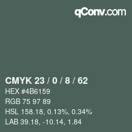 カラーコード: CMYK 23 / 0 / 8 / 62 | qconv.com