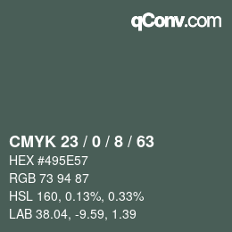カラーコード: CMYK 23 / 0 / 8 / 63 | qconv.com
