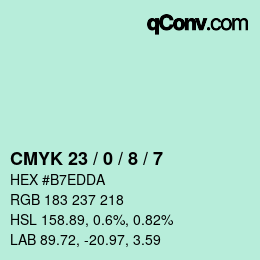 Color code: CMYK 23 / 0 / 8 / 7 | qconv.com
