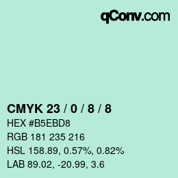 カラーコード: CMYK 23 / 0 / 8 / 8 | qconv.com