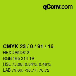 Color code: CMYK 23 / 0 / 91 / 16 | qconv.com