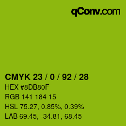 Color code: CMYK 23 / 0 / 92 / 28 | qconv.com