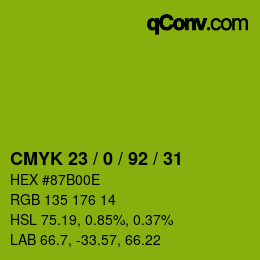 颜色代码: CMYK 23 / 0 / 92 / 31 | qconv.com