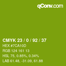 Color code: CMYK 23 / 0 / 92 / 37 | qconv.com