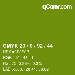 颜色代码: CMYK 23 / 0 / 92 / 44 | qconv.com
