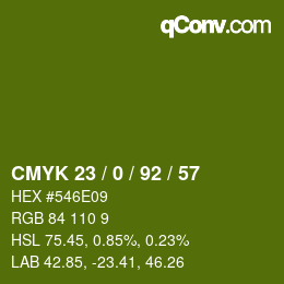 颜色代码: CMYK 23 / 0 / 92 / 57 | qconv.com