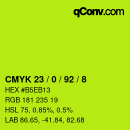 Color code: CMYK 23 / 0 / 92 / 8 | qconv.com