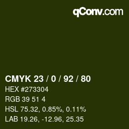 颜色代码: CMYK 23 / 0 / 92 / 80 | qconv.com