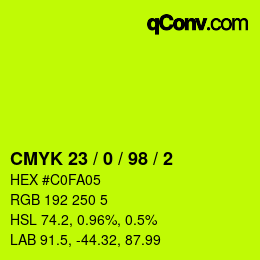 Color code: CMYK 23 / 0 / 98 / 2 | qconv.com