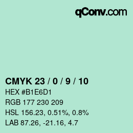 カラーコード: CMYK 23 / 0 / 9 / 10 | qconv.com