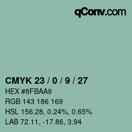Color code: CMYK 23 / 0 / 9 / 27 | qconv.com