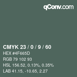 Color code: CMYK 23 / 0 / 9 / 60 | qconv.com