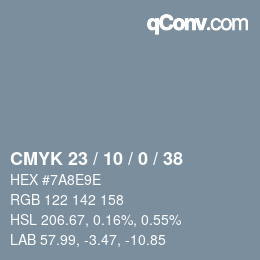 カラーコード: CMYK 23 / 10 / 0 / 38 | qconv.com