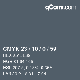 Color code: CMYK 23 / 10 / 0 / 59 | qconv.com