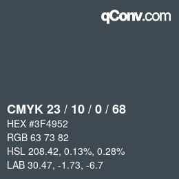 颜色代码: CMYK 23 / 10 / 0 / 68 | qconv.com