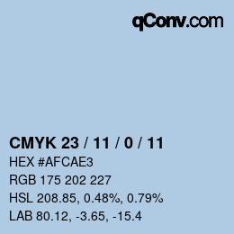 カラーコード: CMYK 23 / 11 / 0 / 11 | qconv.com