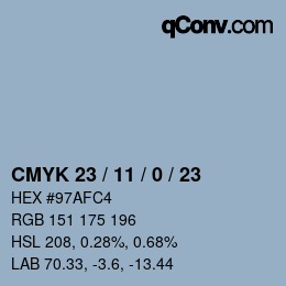 Color code: CMYK 23 / 11 / 0 / 23 | qconv.com