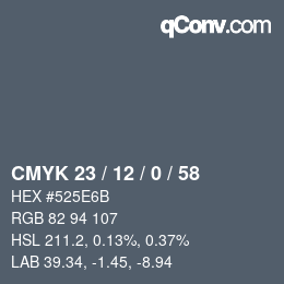 Color code: CMYK 23 / 12 / 0 / 58 | qconv.com