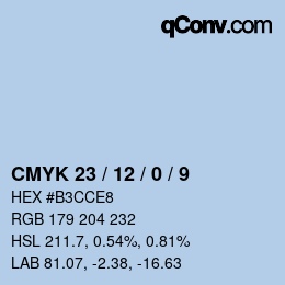 Color code: CMYK 23 / 12 / 0 / 9 | qconv.com