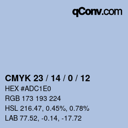 Color code: CMYK 23 / 14 / 0 / 12 | qconv.com