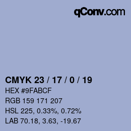 Color code: CMYK 23 / 17 / 0 / 19 | qconv.com