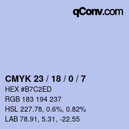 Color code: CMYK 23 / 18 / 0 / 7 | qconv.com