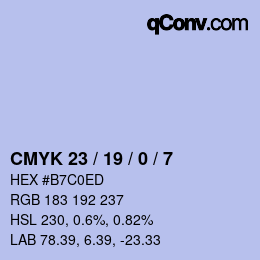 Color code: CMYK 23 / 19 / 0 / 7 | qconv.com