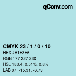 カラーコード: CMYK 23 / 1 / 0 / 10 | qconv.com